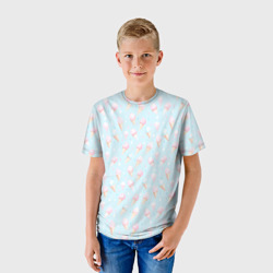 Детская футболка 3D Цветное мороженое в пастельных цветах - фото 2