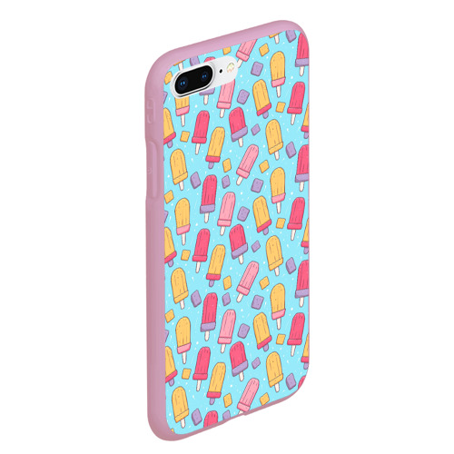 Чехол для iPhone 7Plus/8 Plus матовый Разноцветные эскимо, паттерн, цвет розовый - фото 3