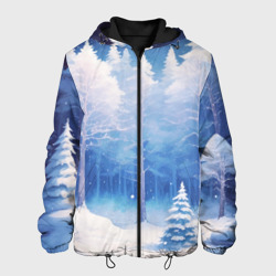 Мужская куртка 3D Зимний спящий лес