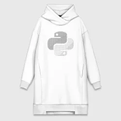 Платье-худи хлопок Python ASCII-art Светлая