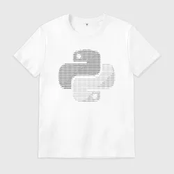 Мужская футболка хлопок Python ASCII-art Светлая