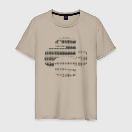 Мужская футболка хлопок Python ASCII-art Светлая, цвет миндальный