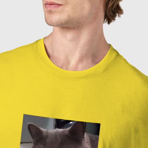 Мужская футболка хлопок с принтом Кот не беси меня слышеш, фото #4