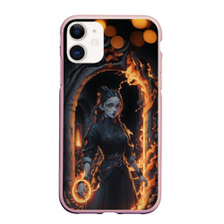 Готическая девушка с двумя косами огненная магия – Чехол для iPhone 11 матовый с принтом купить