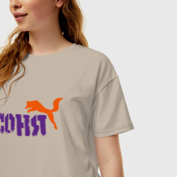 Женская футболка хлопок Oversize Соня и лиса - фото 2