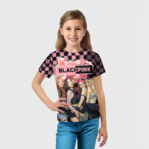 Детская футболка 3D с принтом Blackpink - girls, вид сбоку #3