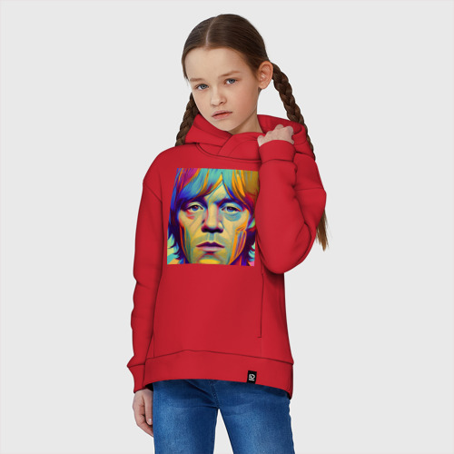 Детское худи Oversize хлопок Brian Jones Digital Portret, цвет красный - фото 3