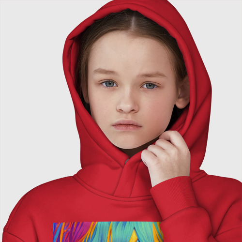 Детское худи Oversize хлопок Brian Jones Digital Portret, цвет красный - фото 6
