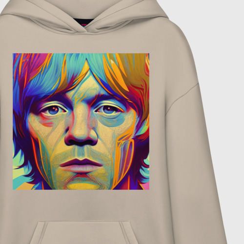 Худи SuperOversize хлопок Brian Jones Digital Portret, цвет миндальный - фото 3