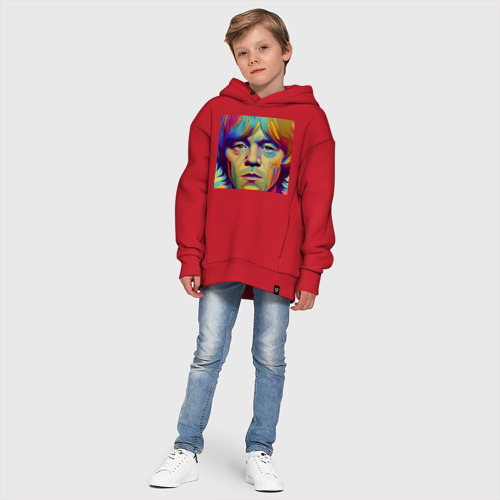 Детское худи Oversize хлопок Brian Jones Digital Portret, цвет красный - фото 11