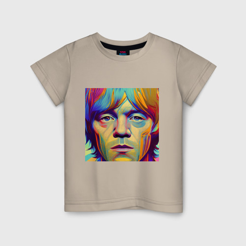 Детская футболка хлопок Brian Jones Digital Portret, цвет миндальный