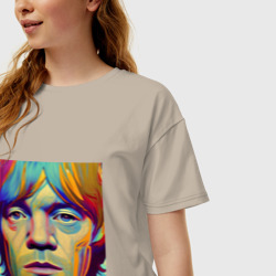 Женская футболка хлопок Oversize Brian Jones Digital Portret - фото 2