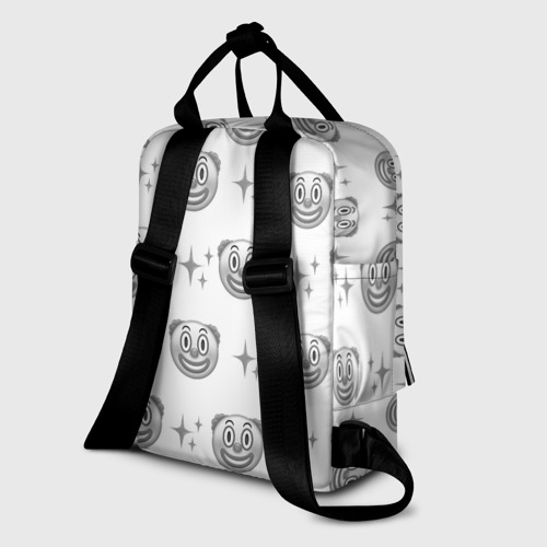 Женский рюкзак 3D с принтом Клоунада чб, вид сзади #1