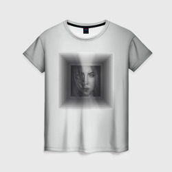 Женская футболка 3D Взгляд девушки с рамки