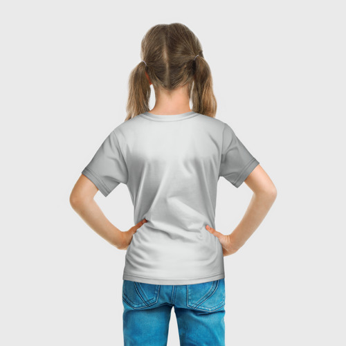 Детская футболка 3D с принтом Взгляд девушки с рамки, вид сзади #2