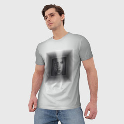 Мужская футболка 3D Взгляд девушки с рамки - фото 2