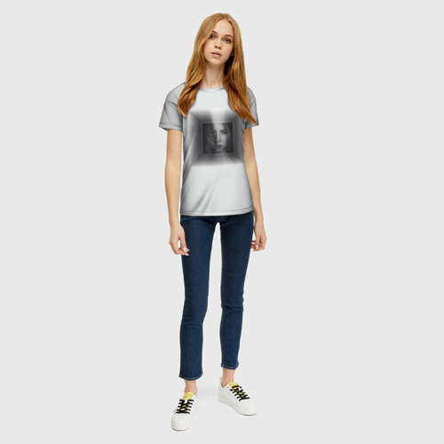 Женская футболка 3D Взгляд девушки с рамки, цвет 3D печать - фото 5