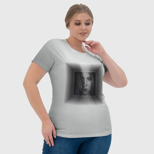 Женская футболка 3D Взгляд девушки с рамки, цвет 3D печать - фото 6