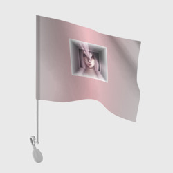 Флаг для автомобиля Девушка с аниме в рамке