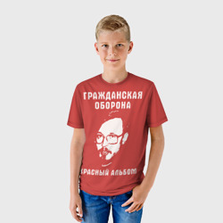 Детская футболка 3D Егор Летов - красный альбом - фото 2