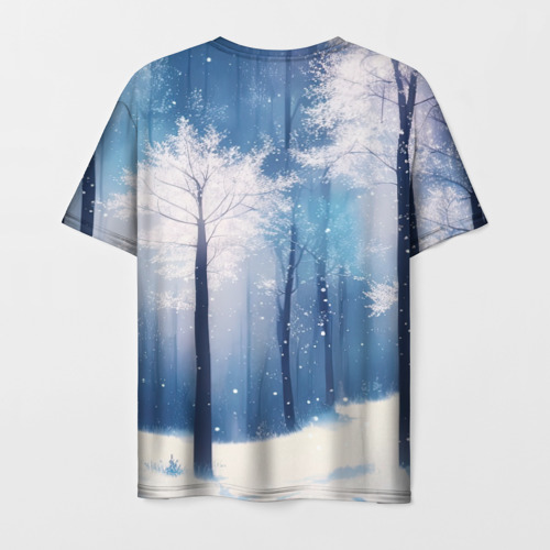 Мужская футболка 3D Снежный лес, цвет 3D печать - фото 2