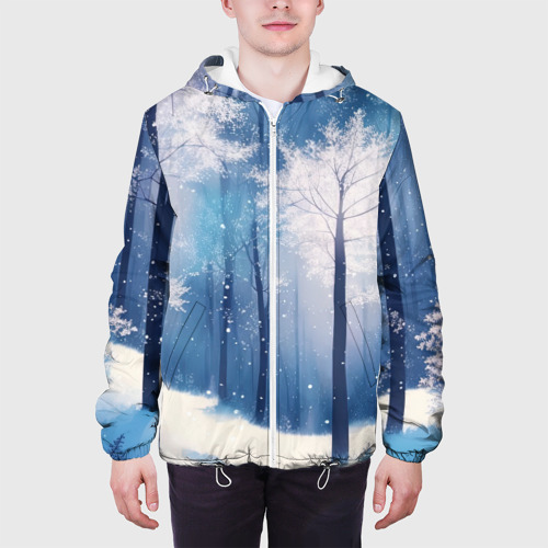 Мужская куртка 3D Снежный лес, цвет 3D печать - фото 4