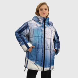 Женская зимняя куртка Oversize Снежный лес - фото 2