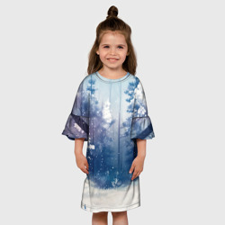 Детское платье 3D Заснеженный лес - фото 2