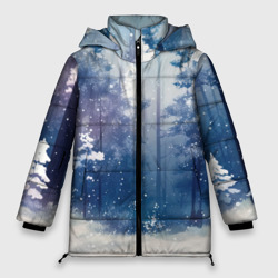 Женская зимняя куртка Oversize Заснеженный лес