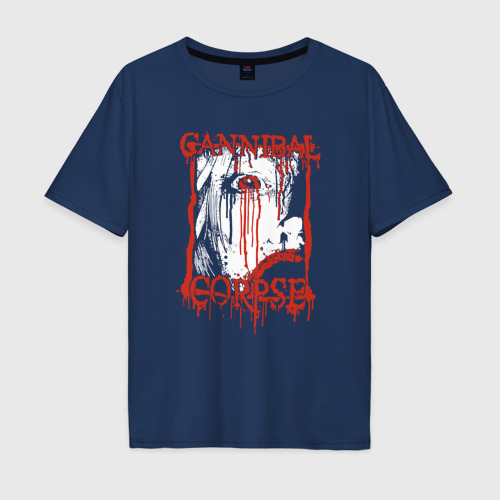 Мужская футболка из хлопка оверсайз с принтом Cannibal Corpse - metal, вид спереди №1
