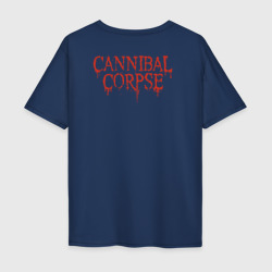 Футболка с принтом Cannibal Corpse - metal для мужчины, вид сзади №1. Цвет основы: темно-синий