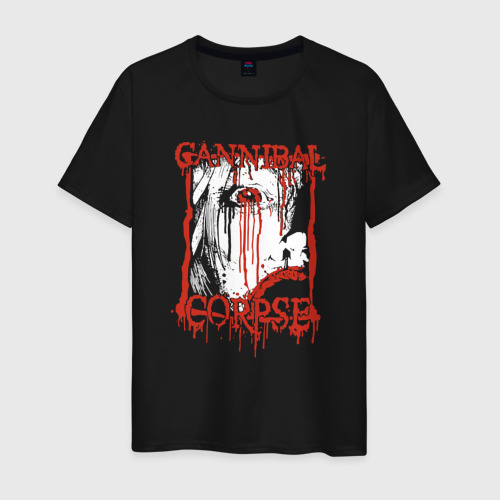 Мужская футболка хлопок Cannibal Corpse - metal, цвет черный