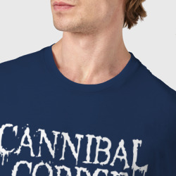 Футболка с принтом Cannibal Corpse - butchered at birth для мужчины, вид на модели спереди №4. Цвет основы: темно-синий