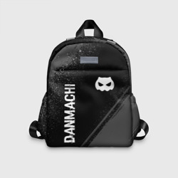 Детский рюкзак 3D DanMachi glitch на темном фоне: надпись, символ