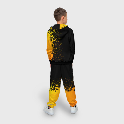 Детский 3D костюм с принтом Tokyo Revengers - gold gradient: по-вертикали, вид сзади #2