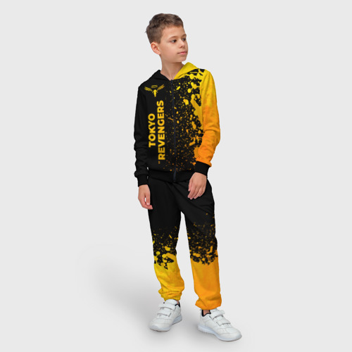 Детский 3D костюм с принтом Tokyo Revengers - gold gradient: по-вертикали, фото на моделе #1