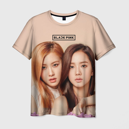 Мужская футболка 3D Blackpink Jisoo and Rose, цвет 3D печать