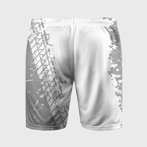 Мужские шорты спортивные Citroen Speed на светлом фоне со следами шин: по-вертикали, цвет 3D печать - фото 2