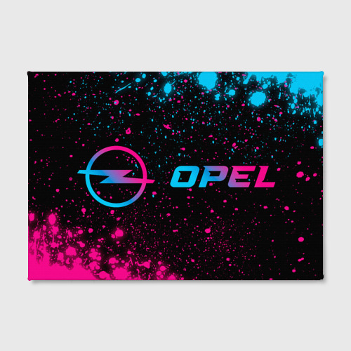 Холст прямоугольный Opel - neon gradient: надпись и символ, цвет 3D печать - фото 2