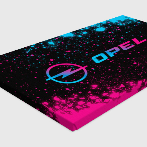 Холст прямоугольный Opel - neon gradient: надпись и символ, цвет 3D печать - фото 4