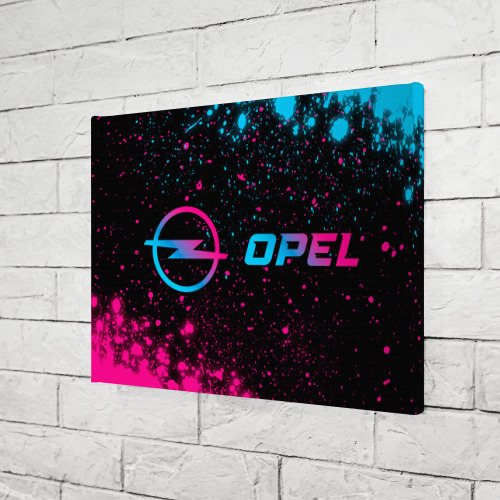 Холст прямоугольный Opel - neon gradient: надпись и символ, цвет 3D печать - фото 3