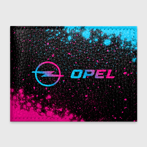 Обложка для студенческого билета Opel - neon gradient: надпись и символ