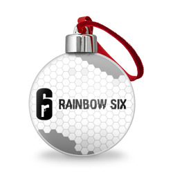 Ёлочный шар Rainbow Six glitch на светлом фоне: надпись и символ