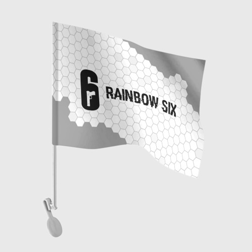 Флаг для автомобиля Rainbow Six glitch на светлом фоне: надпись и символ