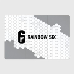 Магнитный плакат 3Х2 Rainbow Six glitch на светлом фоне: надпись и символ