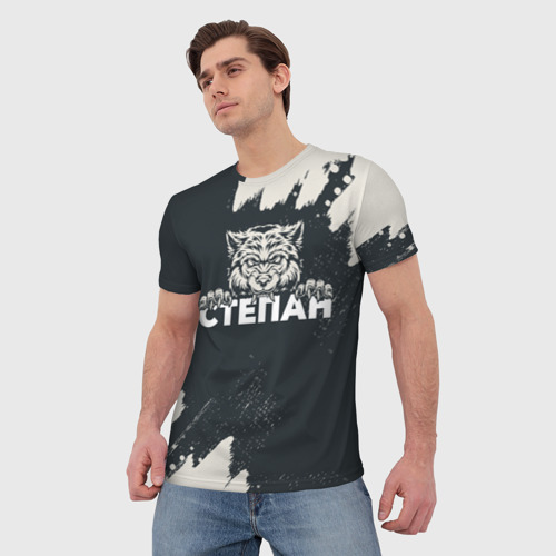 Мужская футболка 3D Степан зубастый волк, цвет 3D печать - фото 3