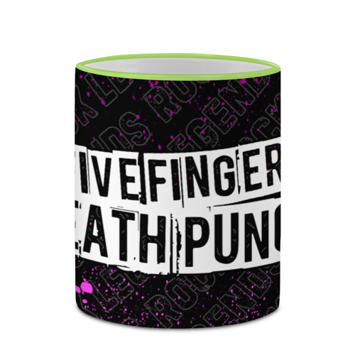Кружка с полной запечаткой Five Finger Death Punch rock Legends: надпись и символ, цвет Кант светло-зеленый - фото 4