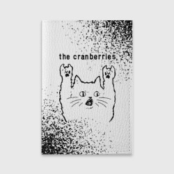 Обложка для паспорта матовая кожа The Cranberries рок кот на светлом фоне
