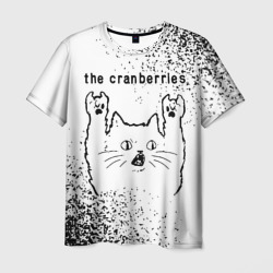 Мужская футболка 3D The Cranberries рок кот на светлом фоне