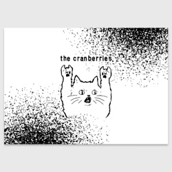 Поздравительная открытка The Cranberries рок кот на светлом фоне